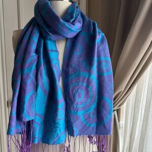 Purple and blue pashmina shawl